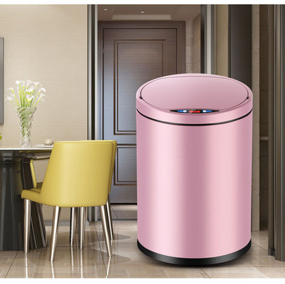 Smart Sensor Trash Can Light Luxury Household Creative Stainless Steel Automatic Clamshell Paper