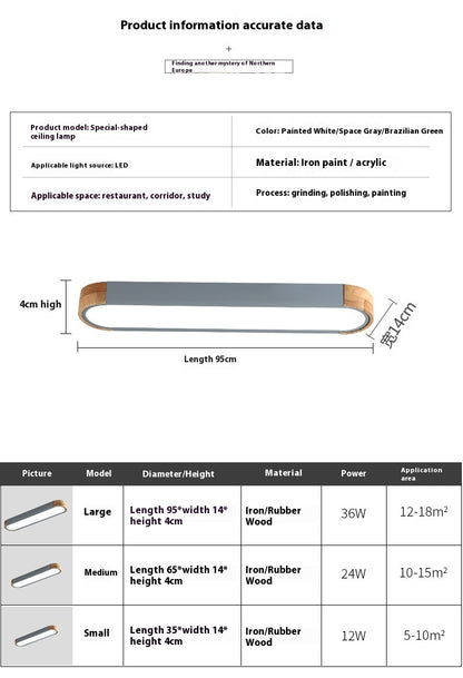 Nordic Balcony Aisle Led Strip Ceiling Light