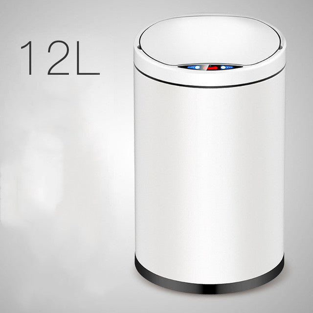 Smart Sensor Trash Can Light Luxury Household Creative Stainless Steel Automatic Clamshell Paper