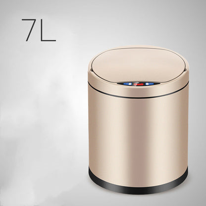 Smart Sensor Trash Can Light Luxury Household Creative Stainless Steel Automatic Clamshell Paper