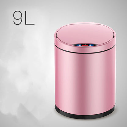 Smart Sensor Trash Can Light Luxury Household Creative Stainless Steel Automatic Clamshell Paper