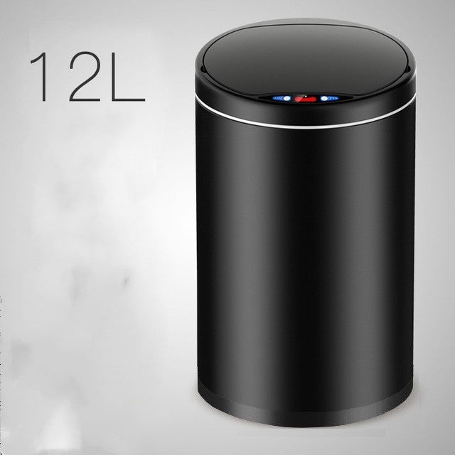 Smart Sensor Trash Can Light Luxury Household Creative Stainless Steel Automatic Clamshell Paper
