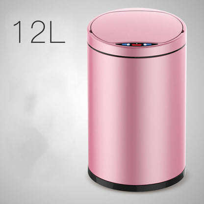 Smart Sensor Trash Can Light Luxury Household Creative Stainless Steel Automatic Clamshell Paper