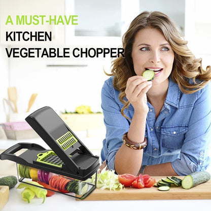 16 In 1 Vegetable Chopper, Salad Fruit Vegetable Food Chopper Slicer Peeler