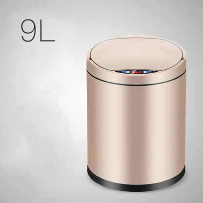 Smart Sensor Trash Can Light Luxury Household Creative Stainless Steel Automatic Clamshell Paper