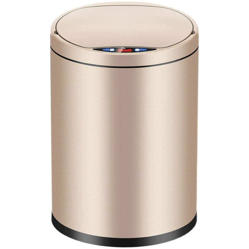 Smart Sensor Trash Can Light Luxury Household Creative Stainless Steel Automatic Clamshell Paper