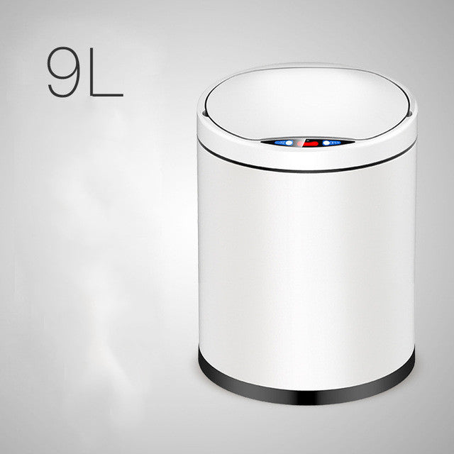 Smart Sensor Trash Can Light Luxury Household Creative Stainless Steel Automatic Clamshell Paper