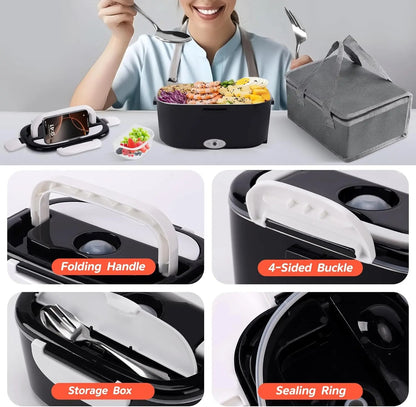 12V 24V Electric Heated Lunch Box, Portable, Bento Travel Food Warmer, Car Plug DE